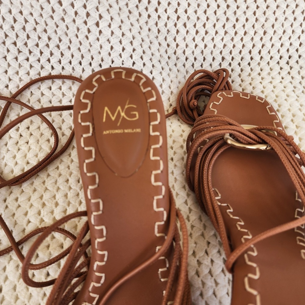 Sz 9 Antonio Melani x M.G. Style - The Basic Strappy Block Heels Sandal - Picture 7 of 8